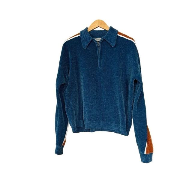 Urban outfitters Juno Velour Half-Zip pullover Sweater small - Picture 3 of 12